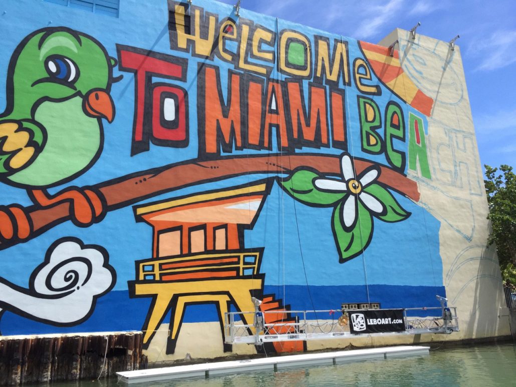 Welcome to Miami Beach Mural - Lebo Art